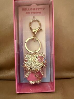 Hello Kitty Rhinestone Keychain Charm 💗 Sanrio Bling Bag Charm NIB